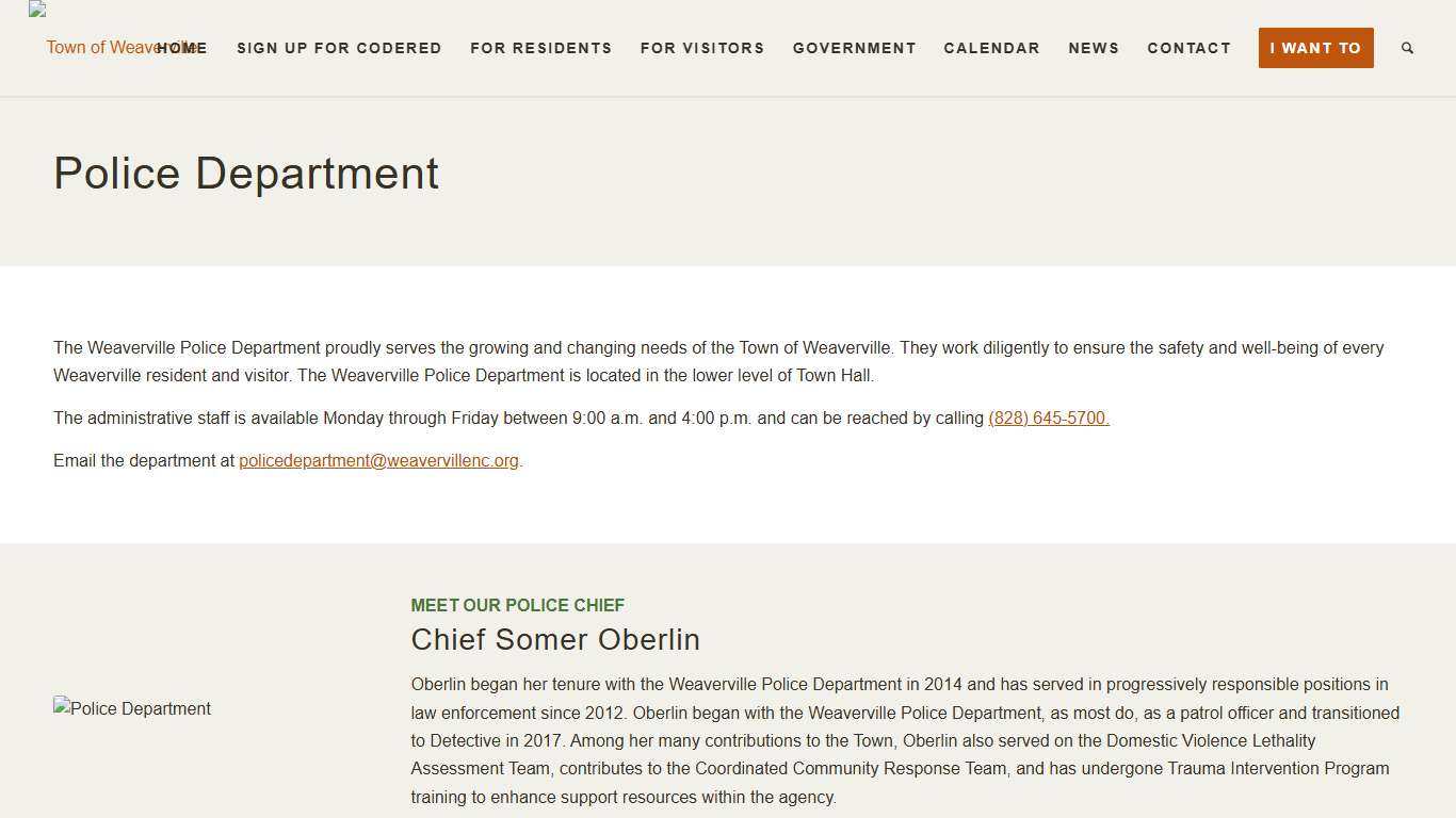 Police Department Town of Weaverville, NC